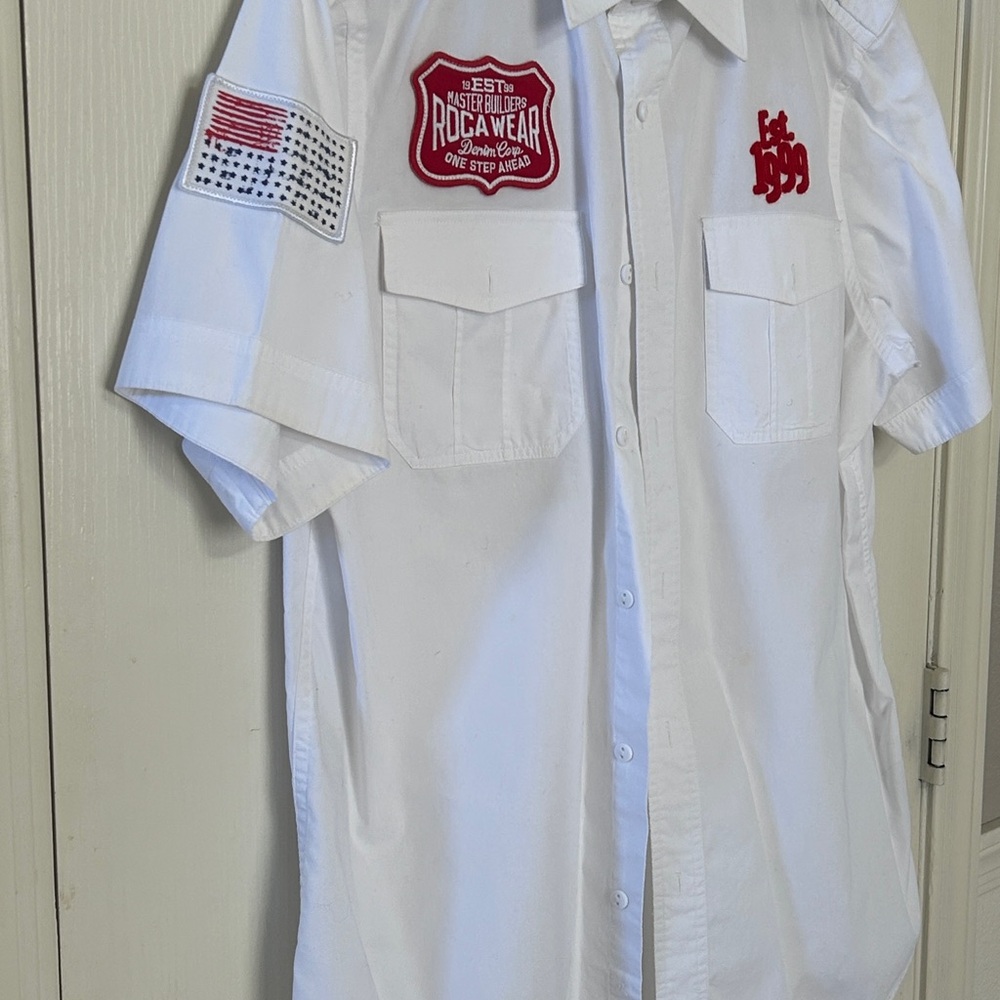 Rocawear White Short Sleeve Men's Shirt